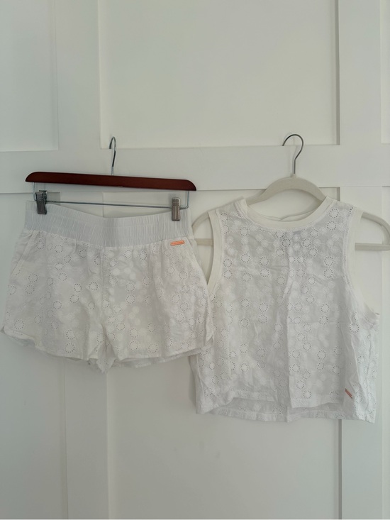 Sweaty Betty Tops - Sweaty Betty White Eyelet Tank & Shorts Set